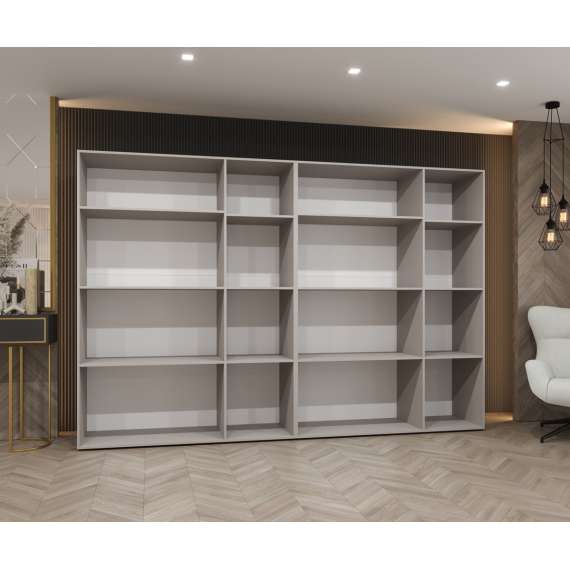 Garderobeskap PARMA 2 - 300x202 cm - hvit matt - 6 dører - speil