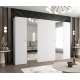 Garderobeskap PARMA 2 - 300x202 cm - hvit matt - 6 dører - speil