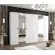 Garderobeskap PARMA 2 - 300x202 cm - hvit matt - 6 dører - speil