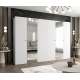 Garderobeskap PARMA 2 - 300x202 cm - hvit matt - 6 dører - speil