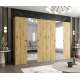 Garderobeskap PARMA 2 - 300x202 cm - eik artisan - 6 dører - speil