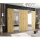 Garderobeskap PARMA 2 - 300x202 cm - eik artisan - 6 dører - speil