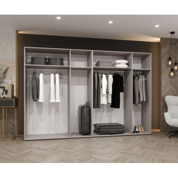 Garderobeskap PARMA 2 - 300x202 cm - cashmere - 6 dører - speil