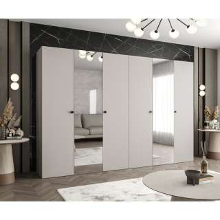 Garderobeskap PARMA 2 - 300x202 cm - cashmere - 6 dører - speil