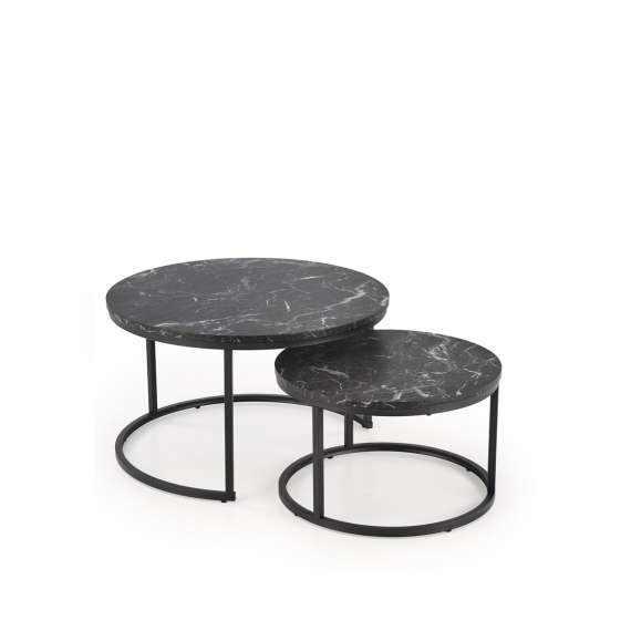 Bordsett JAVA - 2 stk - svart marmor imitasjon