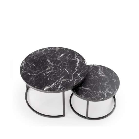 Bordsett JAVA - 2 stk - svart marmor imitasjon