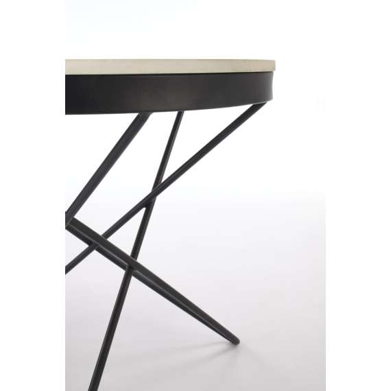 Sofabord LEILA - Ø60 cm - hvit marmor imitasjon