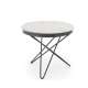 Sofabord LEILA - Ø60 cm - hvit marmor imitasjon