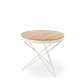Sofabord LEILA - Ø60 cm - eik - hvit understell