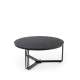 Sofabord ANTICA - Ø80 cm - svart marmor imitasjon - svart understell
