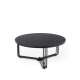 Sofabord ANTICA - Ø80 cm - svart marmor imitasjon - svart understell