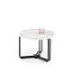 Sofabord ANTICA - Ø55 cm - hvit marmor imitasjon - svart understell