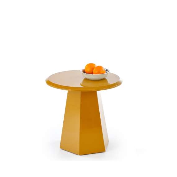 Sofabord LOCA - Ø50 cm - sennepsgul - lakkert MDF