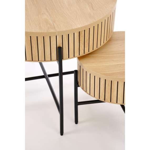 Bordsett DANTE - 2 stk - eik - oppbevaringsplass