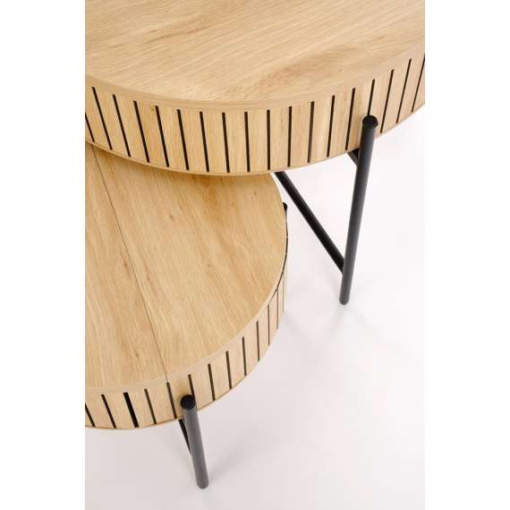 Bordsett DANTE - 2 stk - eik - oppbevaringsplass