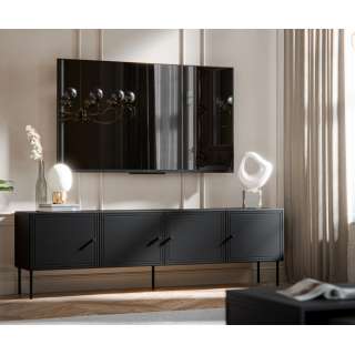 Tv-benk PALAZZO NEW 200x60cm - svart matt - 4 dører