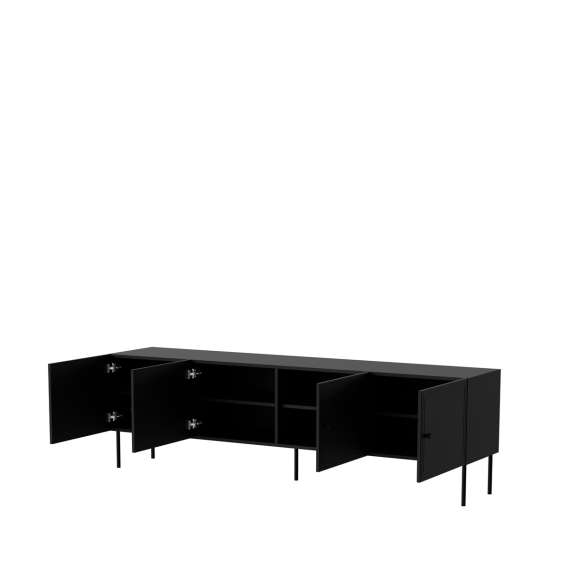 Tv-benk PALAZZO NEW 200x60cm - svart matt - 4 dører