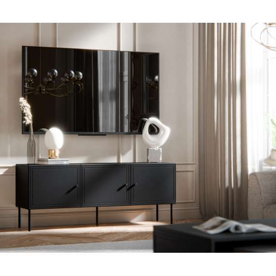 Tv-benk PALAZZO NEW 150x60cm - svart matt - 3 dører