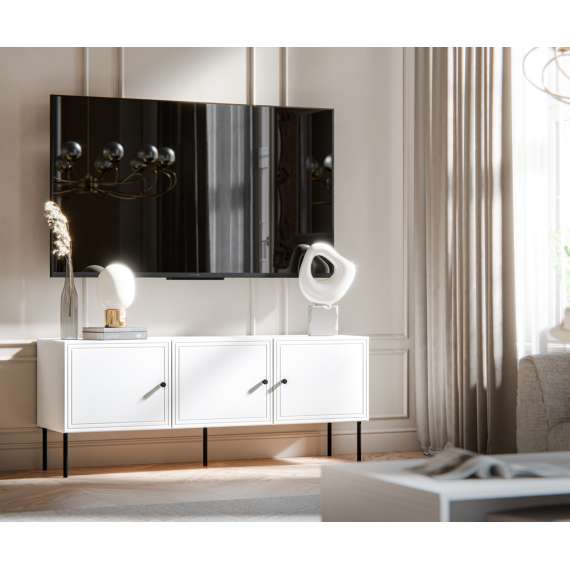 Tv-benk PALAZZO NEW 150x60cm - hvit matt - 3 dører