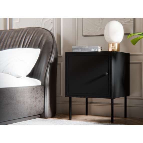 Nattbord PALAZZO NEW 44x59cm - svart matt - 1 dør - 2 stk sett