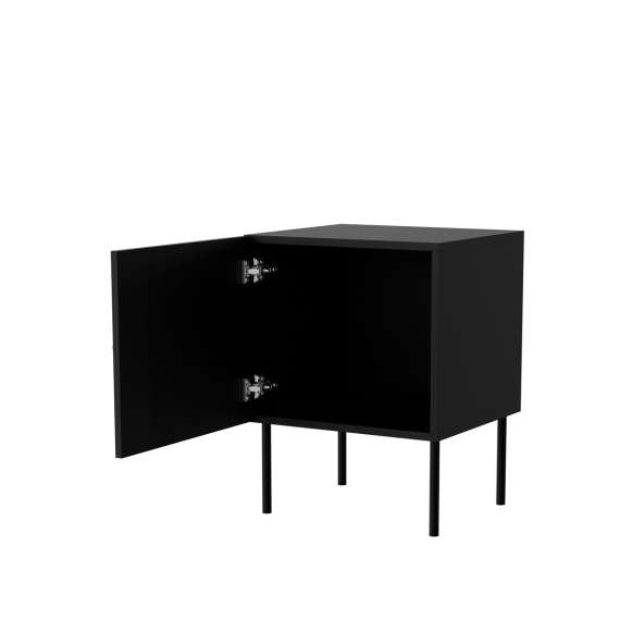 Nattbord PALAZZO NEW 44x59cm - svart matt - 1 dør - 2 stk sett