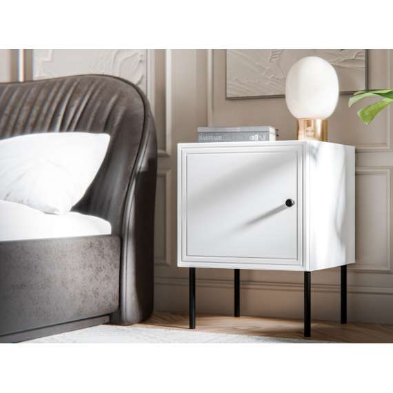 Nattbord PALAZZO NEW 44x59cm - hvit matt - 1 dør - 2 stk sett