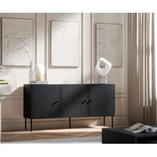 Skjenk PALAZZO NEW 150x75cm - svart matt - 3 dører