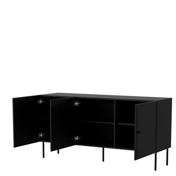 Skjenk PALAZZO NEW 150x75cm - svart matt - 3 dører