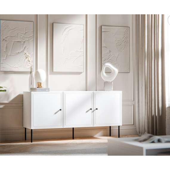 Skjenk PALAZZO NEW 150x75cm - hvit matt - 3 dører