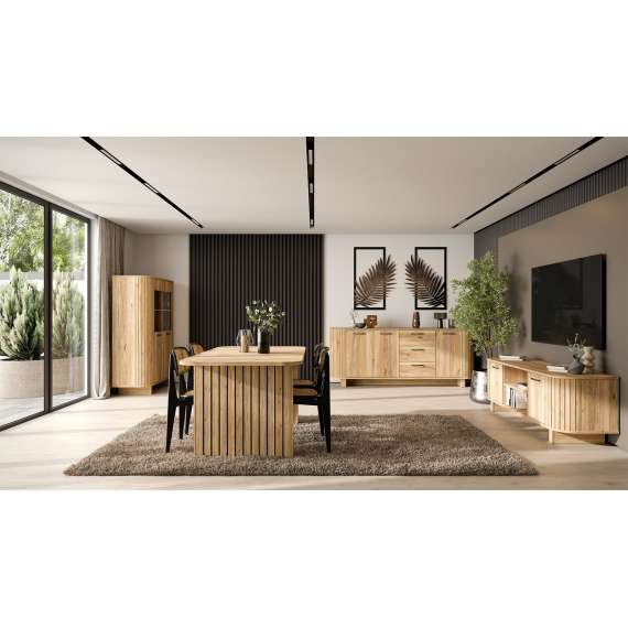 Salongbord FORMS 180-230 x90 cm - eik mauvela