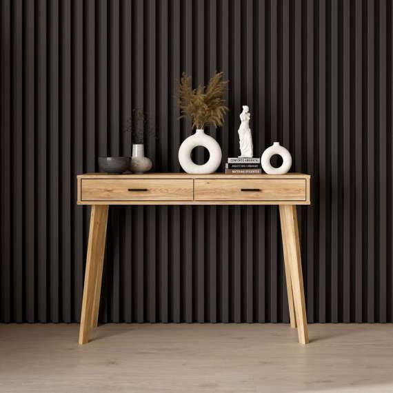 Sminkebord FORMS 103x35 cm - eik mauvela - 2 skuffer