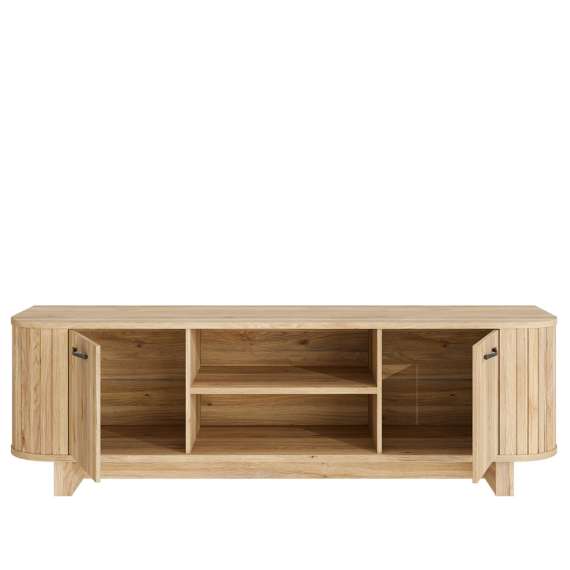 Tv-benk FORMS 189x59 cm - eik mauvela - 2 dører - avrundede kanter