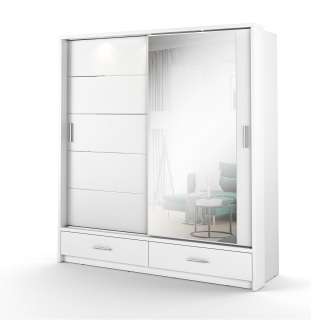 Garderobeskap Arti 200x215 cm - Hvit matt - LED