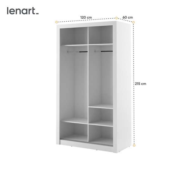 Garderobeskap Arti 120x215 cm - Hvit matt