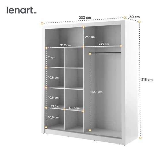 Garderobeskap Arti 203x215 cm - hvit matt