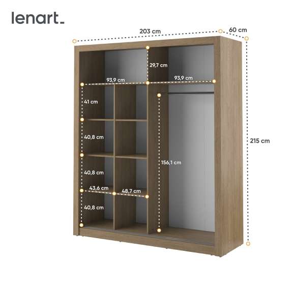 Garderobeskap Arti 203x215 cm - Eikelook