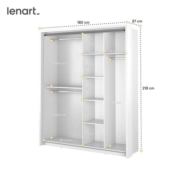 Garderobeskap Arti 180x218 cm - hvit matt