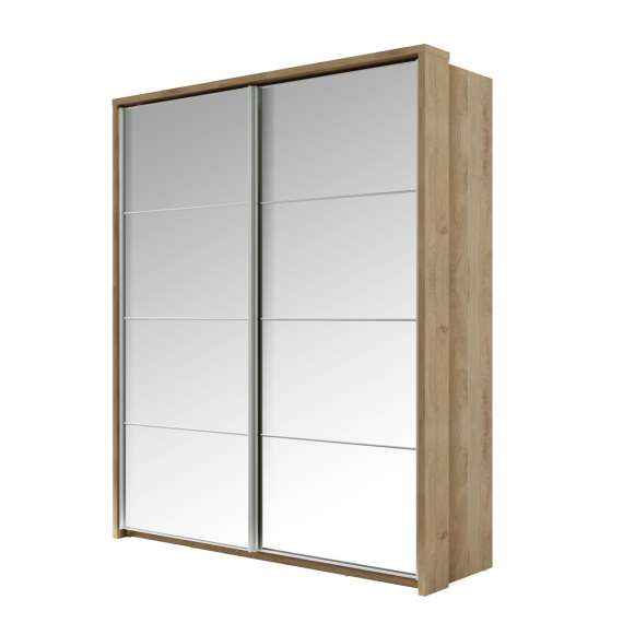 Garderobeskap Arti 180x218 cm - eik - med speil