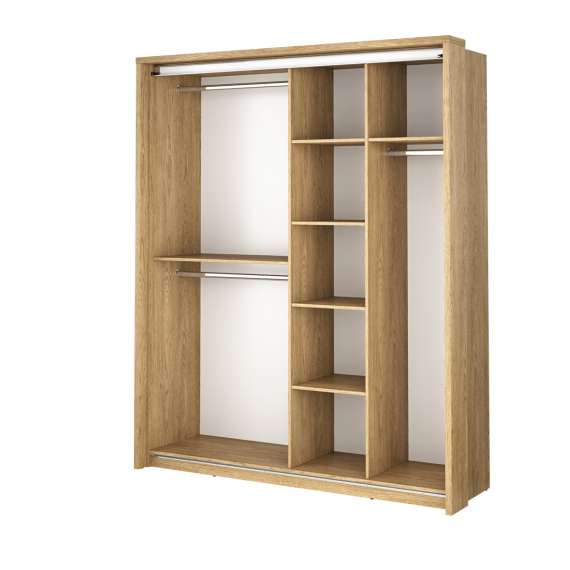 Garderobeskap Arti 180x218 cm - eik - med speil