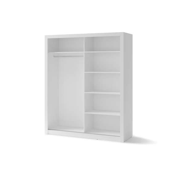 Garderobeskap Idea 180x215 cm - hvit - speil