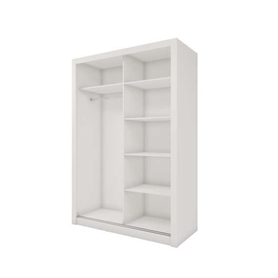 Garderobeskap Idea 150x215 cm - hvit - speil