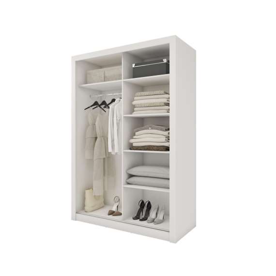 Garderobeskap Idea 150x215 cm - hvit - speil