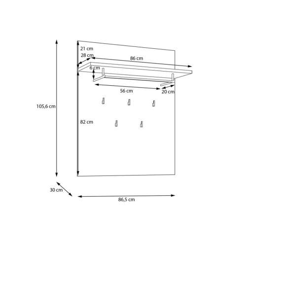 Veggpanel Chisbury 86x106 cm - eik cabezone - eik riviera