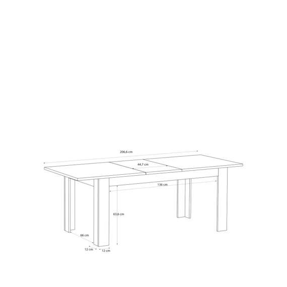 Spisebord Chisbury - 160-206 cm - eik cabezone - eik riviera