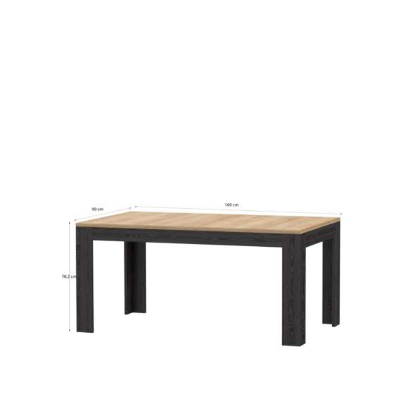 Spisebord Chisbury - 160-206 cm - eik cabezone - eik riviera