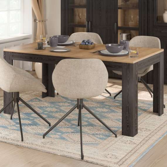 Spisebord Chisbury - 160-206 cm - eik cabezone - eik riviera