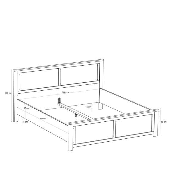 Seng Chisbury 180x200 cm - eik cabezone - eik riviera