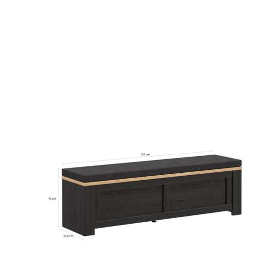 Sengeskiste Chisbury 135x42 cm - eik cabezone - eik riviera