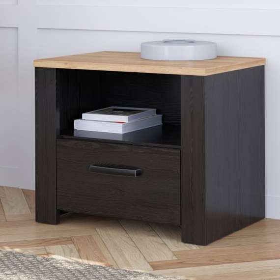 Nattbord Chisbury 62x52 cm - eik cabezone - eik riviera - 1 skuff