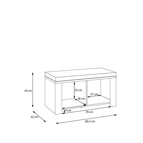 Skobenk Chisbury 86x45 cm - eik cabezone - eik riviera - pute